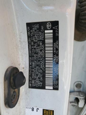 JTDKN3DU1A0045345 - 2010 TOYOTA PRIUS WHITE photo 12
