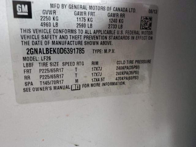 2GNALBEK0D6391785 - 2013 CHEVROLET EQUINOX LS SILVER photo 13