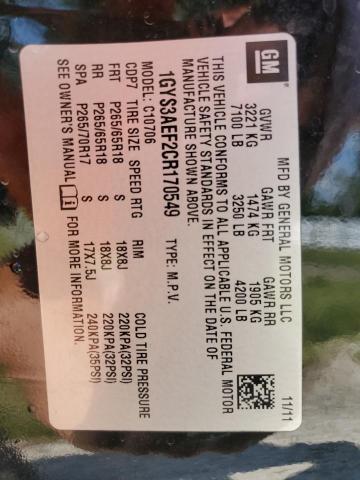 1GYS3AEF2CR170549 - 2012 CADILLAC ESCALADE BLACK photo 14