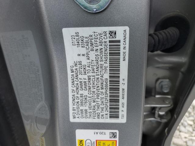 2HGFE2F53PH566459 - 2023 HONDA CIVIC SPORT 银色 照片 12