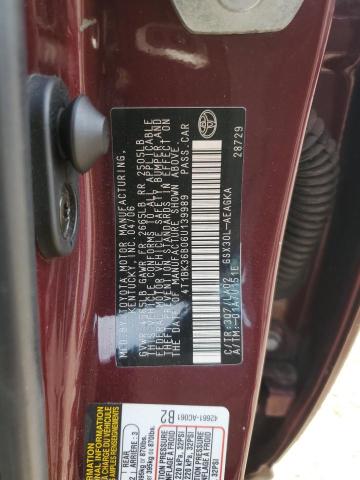 4T1BK36B06U139989 - 2006 TOYOTA AVALON XL Burgund zdjęcie 13
