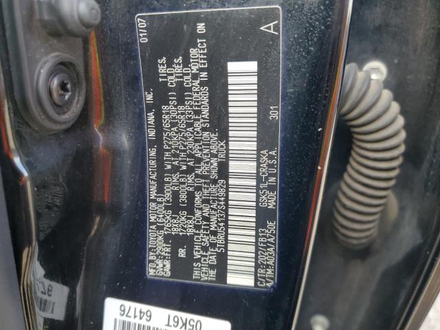 5TBRU54137S449829 - 2007 TOYOTA TUNDRA DOUBLE CAB SR5 BLACK photo 12