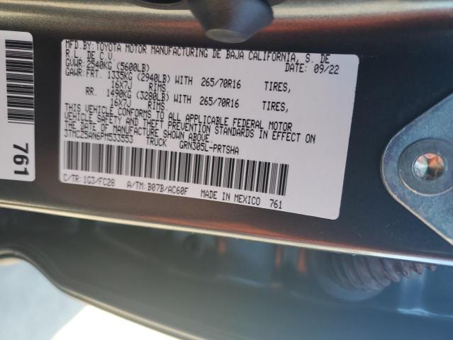 3TMCZ5AN6PM533553 - 2023 TOYOTA TACOMA DOUBLE CAB 石墨色 照片 12