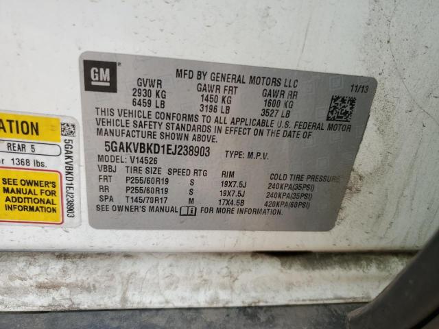 5GAKVBKD1EJ238903 - 2014 BUICK ENCLAVE 白色 照片 13