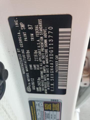 5XXGN4A7XDG113770 - 2013 KIA OPTIMA EX WHITE photo 12