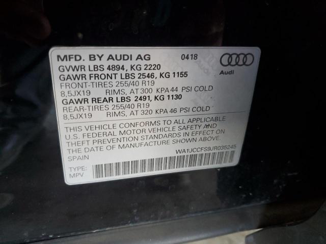 WA1JCCFS9JR035245 - 2018 AUDI Q3 PREMIUM PLUS შავი ფოტო 12