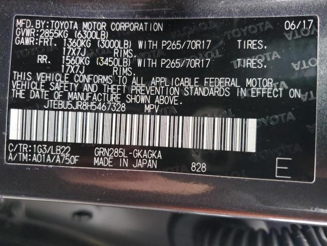 JTEBU5JR8H5467328 - 2017 TOYOTA 4RUNNER SR5/SR5 PREMIUM 灰色 照片 13