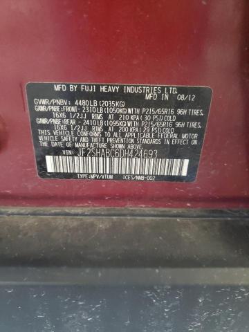 JF2SHABC6DH424693 - 2013 SUBARU FORESTER 2.5X Granate foto 13