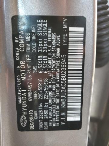 KM8JU3AC5BU236945 - 2011 HYUNDAI TUCSON GLS GRAY photo 13