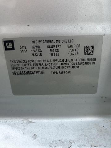1G1JA6SH5C4129199 - 2012 CHEVROLET SONIC LS SILVER photo 12