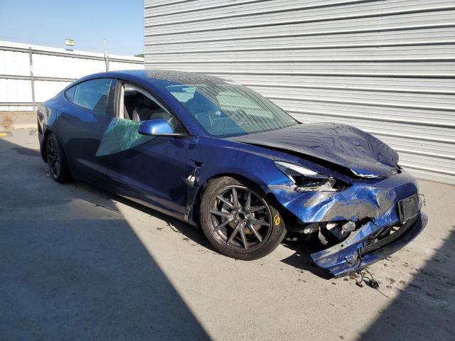 5YJ3E1EA1NF370713 - 2022 TESLA MODEL 3 BLUE photo 4