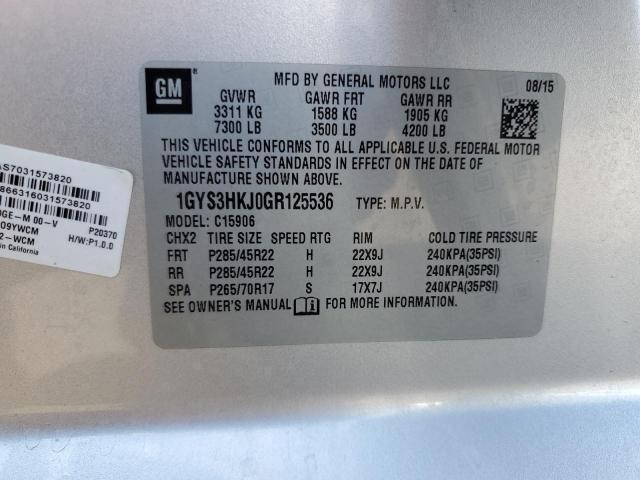 1GYS3HKJ0GR125536 - 2016 CADILLAC ESCALADE ESV LUXURY Серебристый фото 14