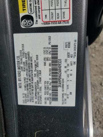 3FAHP0HA2AR409331 - 2010 FORD FUSION SE 灰色 照片 12