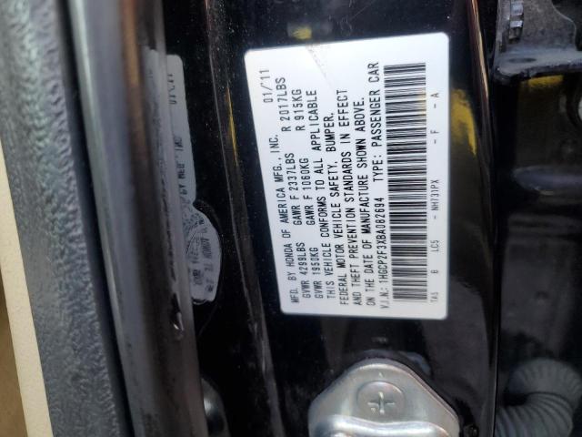 1HGCP2F3XBA082694 - 2011 HONDA ACCORD LX BLACK photo 12