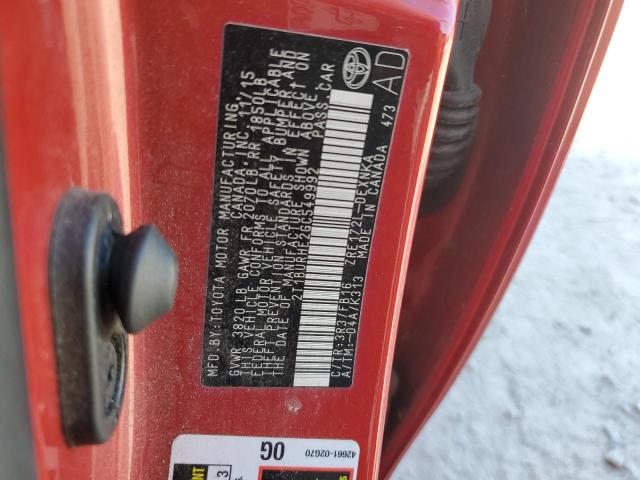 2T1BURHE2GC549992 - 2016 TOYOTA COROLLA L 红色 照片 13