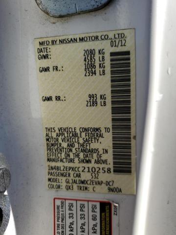 1N4BL2EPXCC210258 - 2012 NISSAN ALTIMA SR WHITE photo 12