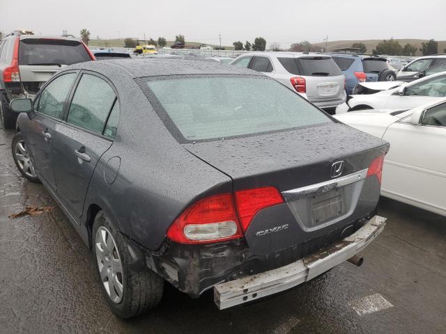 2HGFA16509H532715 - 2009 HONDA CIVIC LX GRAY photo 2