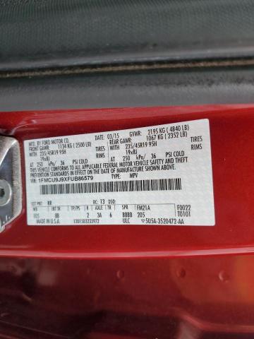 1FMCU9J9XFUB86579 - 2015 FORD ESCAPE TITANIUM BURGUNDY photo 13