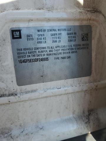 1G4GF5E33DF248805 - 2013 BUICK LACROSSE PREMIUM WHITE photo 12