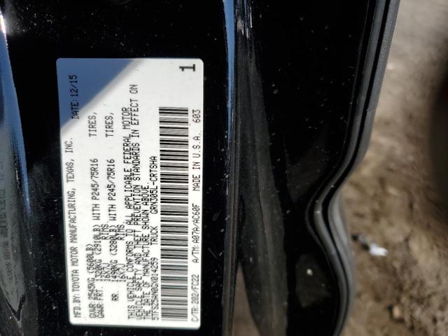 5TFSZ5AN0GX014259 - 2016 TOYOTA TACOMA ACCESS CAB BLACK photo 12