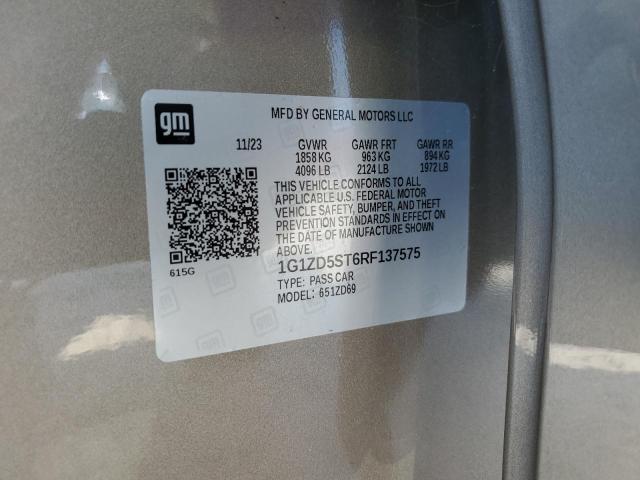 1G1ZD5ST6RF137575 - 2024 CHEVROLET MALIBU LT SILVER photo 12