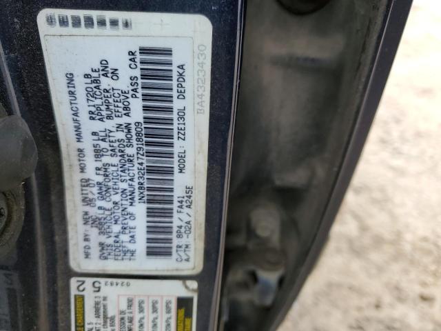 1NXBR32E47Z918809 - 2007 TOYOTA COROLLA CE BLUE photo 12