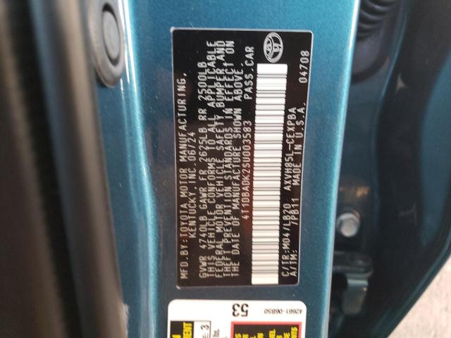 4T1DBADK2SU003583 - 2025 TOYOTA CAMRY XSE TURQUOISE photo 13