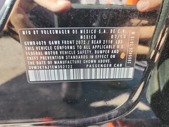 3VW2K7AJ1EM352122 - 2014 VOLKSWAGEN JETTA BASE BLACK photo 13