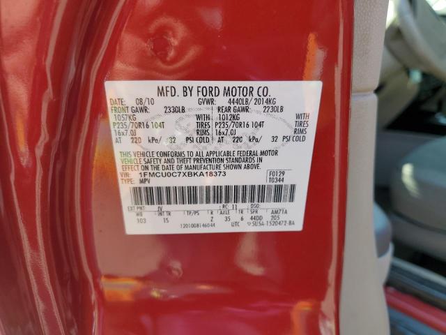 1FMCU0C7XBKA18373 - 2011 FORD ESCAPE XLS RED photo 13