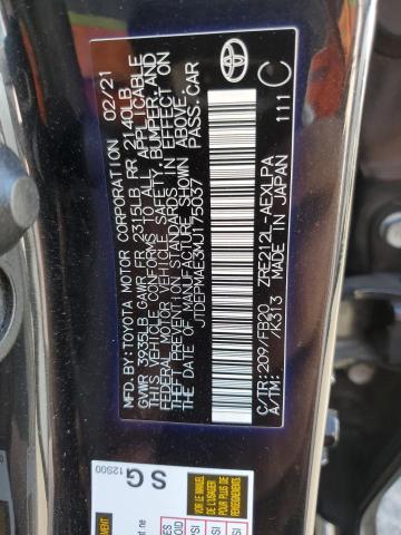 JTDEPMAE3MJ175037 - 2021 TOYOTA COROLLA LE 黑色 照片 13