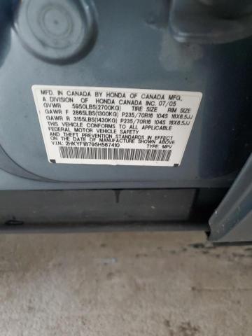 2HKYF18795H567410 - 2005 HONDA PILOT EXL TEAL photo 13