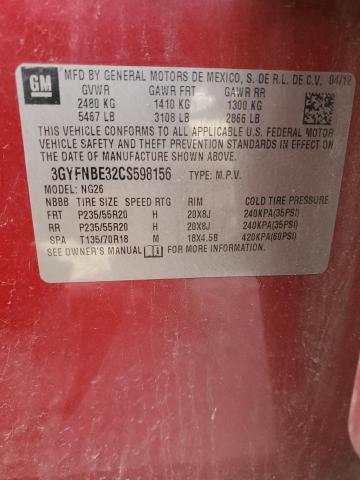 3GYFNBE32CS598156 - 2012 CADILLAC SRX PERFORMANCE COLLECTION BURGUNDY photo 13