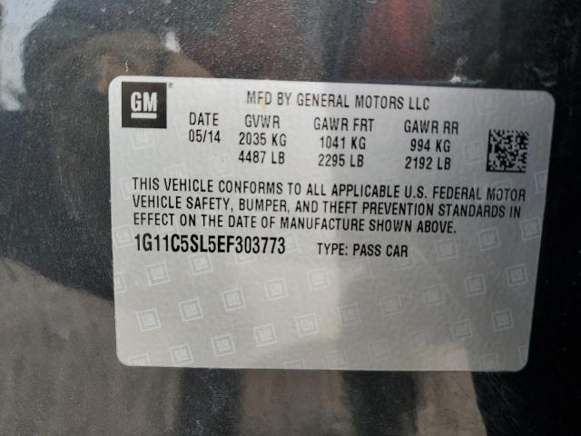 1G11C5SL5EF303773 - 2014 CHEVROLET MALIBU 1LT BLACK photo 12