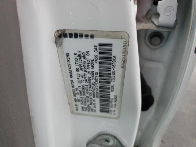 1NXBR12E7YZ357415 - 2000 TOYOTA COROLLA VE WHITE photo 12