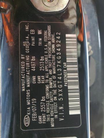 5XXGT4L37KG349242 - 2019 KIA OPTIMA LX BLACK photo 12