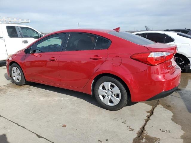 KNAFK4A68G5554217 - 2016 KIA FORTE LX RED photo 2