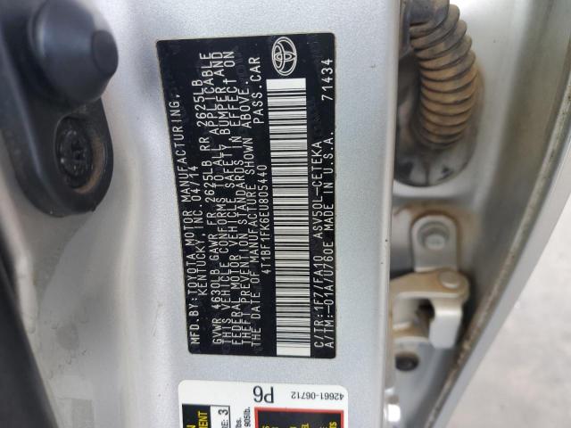 4T1BF1FK6EU805440 - 2014 TOYOTA CAMRY L SILVER photo 12