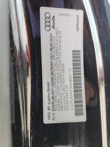 WUAC6AFR3DA900112 - 2013 AUDI RS5 შავი ფოტო 12