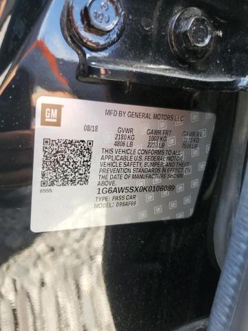 1G6AW5SX0K0106089 - 2019 CADILLAC CTS 黑色 照片 12