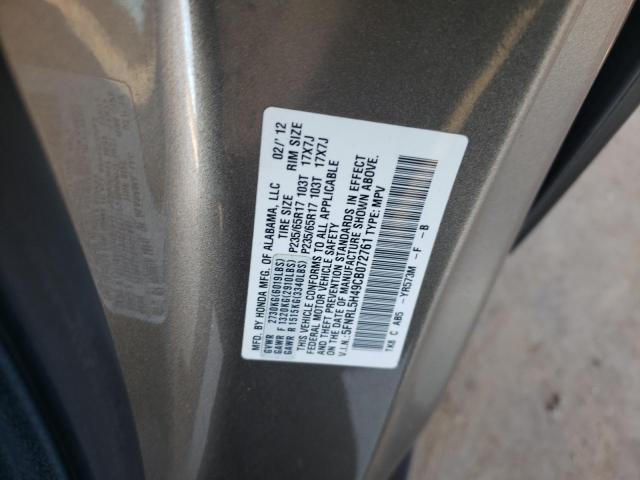 5FNRL5H49CB072761 - 2012 HONDA ODYSSEY EX TAN photo 12