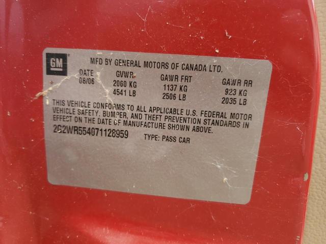 2G2WR554071128959 - 2007 PONTIAC GRAND PRIX GT Czerwony zdjęcie 12