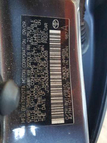 JTDKN3DU8A0054088 - 2010 TOYOTA PRIUS CHARCOAL photo 12