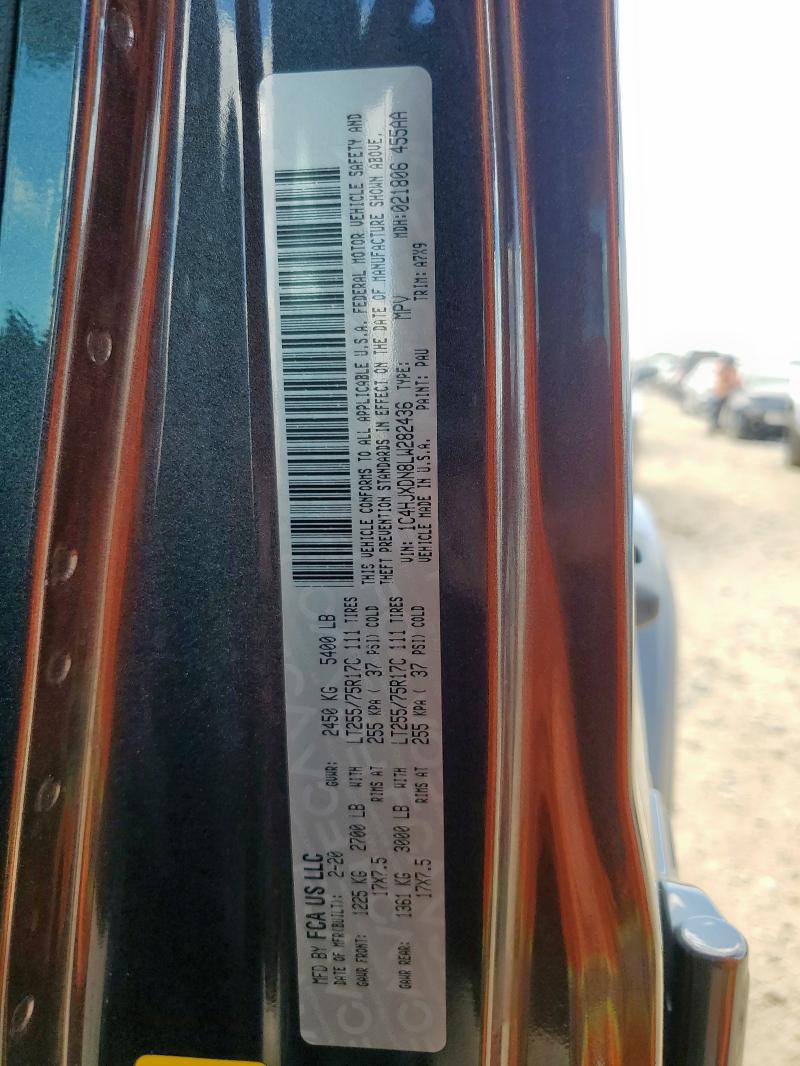 1C4HJXDN8LW282436 - 2020 JEEP WRANGLER U SPORT შავი ფოტო 13