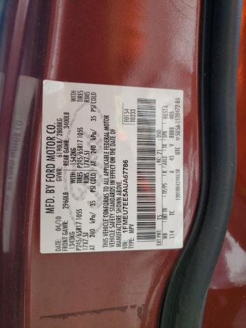 1FMEU7EE5AUA67786 - 2010 FORD EXPLORER EDDIE BAUER 栗色 照片 13