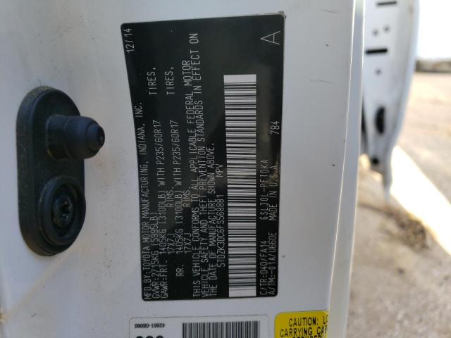 5TDZK3DC6FS568881 - 2015 TOYOTA SIENNA WHITE photo 13