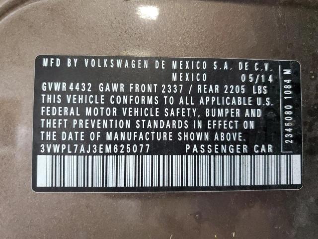 3VWPL7AJ3EM625077 - 2014 VOLKSWAGEN JETTA TDI Braun Foto 12
