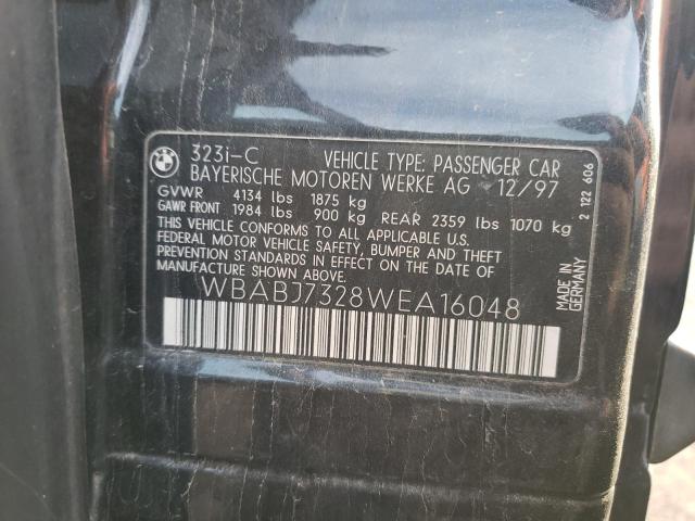 WBABJ7328WEA16048 - 1998 BMW 323 IC BLACK photo 12