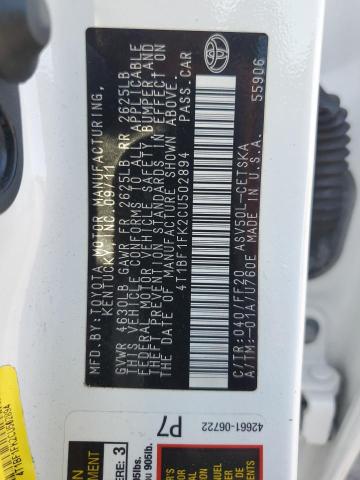 4T1BF1FK2CU502894 - 2012 TOYOTA CAMRY BASE WHITE photo 24