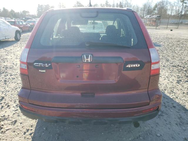 JHLRE4H35AC003400 - 2010 HONDA CR-V LX BURGUNDY photo 6