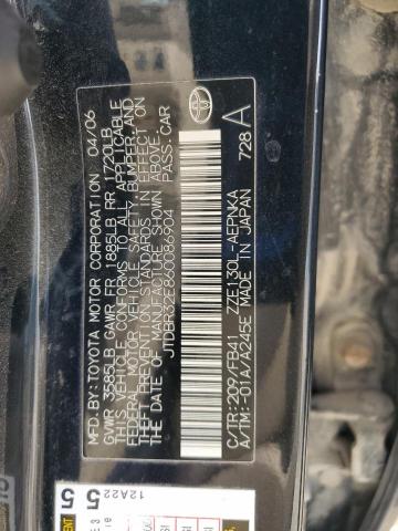 JTDBR32E860086904 - 2006 TOYOTA COROLLA CE 黑色 照片 12